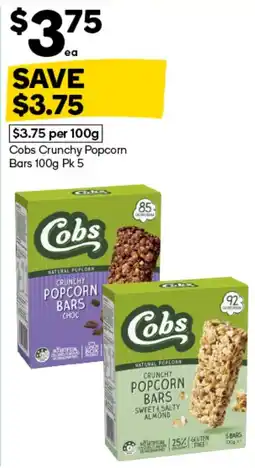 Woolworths Cobs Crunchy Popcorn Bars offer