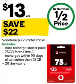Woolworths Vodafone Starter Pack offer