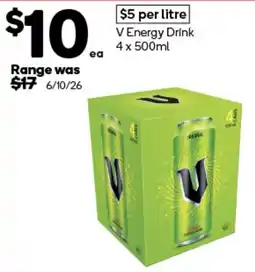 Woolworths V Energy Drink offer