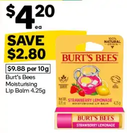 Woolworths Burt's Bees Moisturising Lip Balm offer