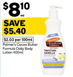 Woolworths Palmer's Cocoa Butter Formula Daily Body Lotion offer