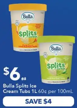 Ritchies Bulla Splits Ice Cream Tubs offer