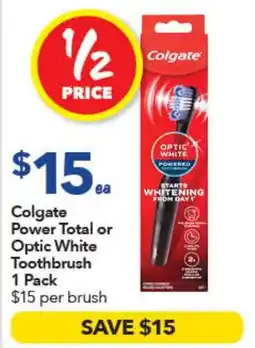 Ritchies Colgate Power Total or Optic White Toothbrush offer