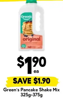 Drakes Green's Pancake Shake Mix offer