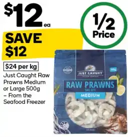 Woolworths Just Caught Raw Prawns offer