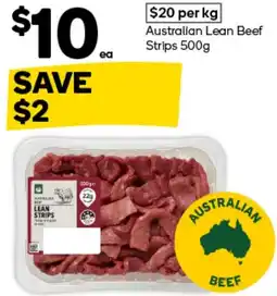 Woolworths Australian Lean Beef Strips offer