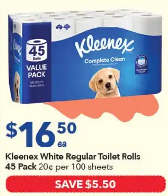 Kleenex White Regular Toilet Rolls