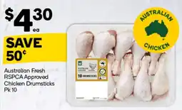 Woolworths Australian Fresh RSPCA Approved Chicken Drumsticks offer