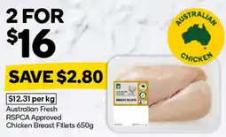 Woolworths Australian Fresh RSPCA Approved Chicken Breast Fillets offer