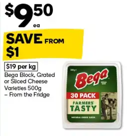 Woolworths Bega Block, Grated or Sliced Cheese Varieties offer