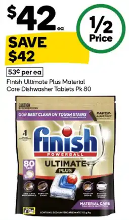 Woolworths Finish Ultimate Plus Material Care Dishwasher Tablets offer