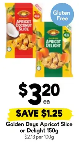 Drakes Golden Days Apricot Slice or Delight offer
