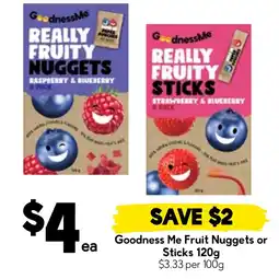 Drakes Goodness Me Fruit Nuggets or Sticks offer