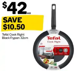 Woolworths Tefal Cook Right Black Frypan 32cm offer