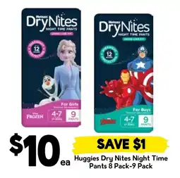 Drakes Huggies Dry Nites Night Time Pants offer