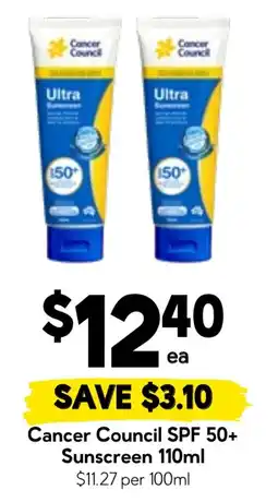 Drakes Cancer Council SPF 50+ Sunscreen offer