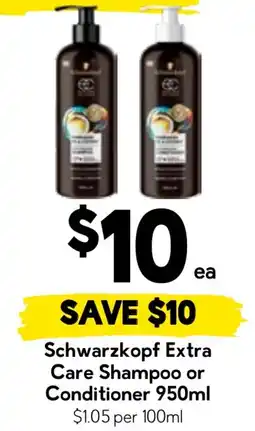 Drakes Schwarzkopf Extra Care Shampoo or Conditioner offer