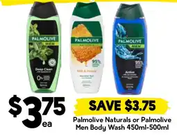 Drakes Palmolive Naturals or Palmolive Men Body Wash offer