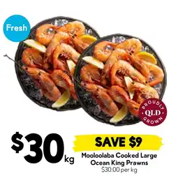 Drakes Mooloolaba Cooked Large Ocean King Prawns offer