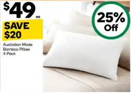 Woolworths Australian Made Bamboo Pillow offer