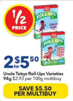 Ritchies Uncle Tobys Roll-Ups Varieties offer