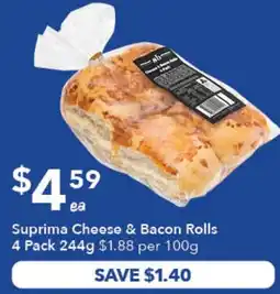 Ritchies Suprima Cheese & Bacon Rolls offer