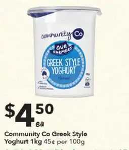 Ritchies Community Co Greek Style Yoghurt offer