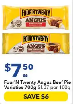 Ritchies Four'N Twenty Angus Beef Pie Varieties offer