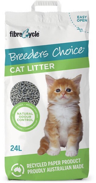 BIG W Breeders Choice Recycled Paper Cat Litter 24-Litre offer