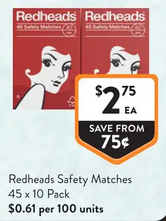 Redheads Safety Matches