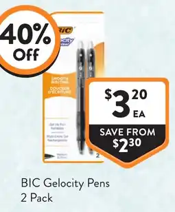 Foodworks BIC Gelocity Pens offer