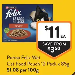 Foodworks Purina Felix Wet Cat Food Pouch offer
