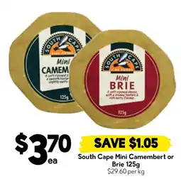 Drakes South Cape Mini Camembert or Brie offer