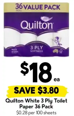 Drakes Quilton White 3 Ply Toilet Paper offer