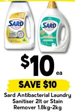 Drakes Sard Antibacterial Laundry Sanitiser or Stain Remover offer