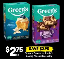 Drakes Green's Deluxe or Jumb'l'd Baking Mixes offer