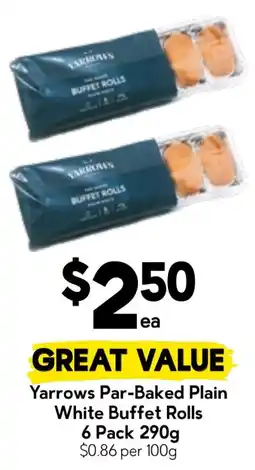 Drakes Yarrows Par-Baked Plain White Buffet Rolls offer