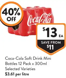 Foodworks Coca-Cola Soft Drink Mini Bottles offer