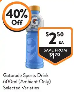 Foodworks Gatorade Sports Drink 600ml offer