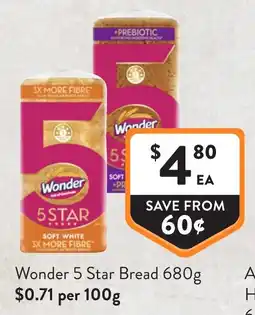 Foodworks Wonder 5 Star Bread offer