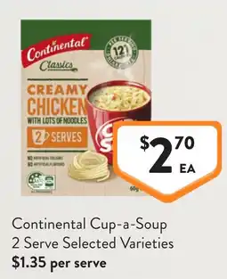 Foodworks Continental Cup-a-Soup 2 Serve Selected Varieties offer