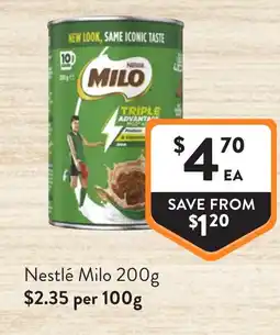 Foodworks Nestlé Milo offer