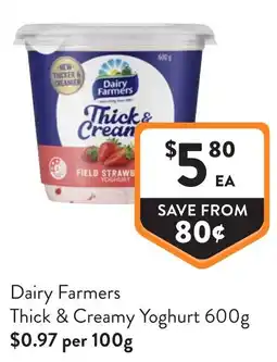 Foodworks Dairy Farmers Thick & Creamy Yoghurt offer