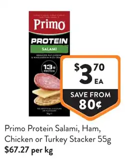 Foodworks Primo Protein Salami, Ham, Chicken or Turkey Stacker offer