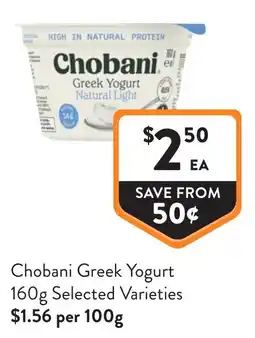 Foodworks Chobani Greek Yogurt Selected Varieties offer