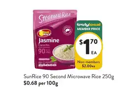 Foodworks SunRice Steamed Rice Jasmine offer