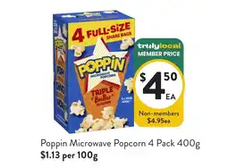 Foodworks Poppin Microwave Popcorn offer