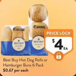 Foodworks Best Buy Hot Dog Rolls or Hamburger Buns offer