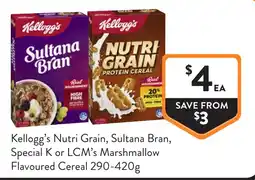 Foodworks Kellogg's Nutri Grain, Sultana Bran offer
