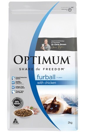 BIG W Optimum Dry Furball Cat Food 2kg - Chicken offer
